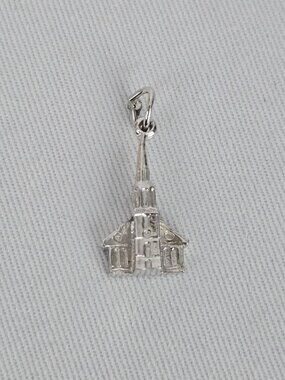 925 Sterling Silver Church Charm Cathedral Bracelet Charm Vintage
